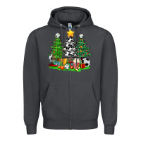 Smoke Christmas With Soccer Trees Zipper Hoodie - BundleAndBundleShop