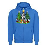 True Royal Christmas With Soccer Trees Zipper Hoodie - BundleAndBundleShop