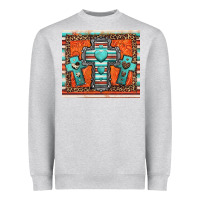 Heather Grey turquoise gemstone crosses Heavyweight Sweatshirt - Jasminsmagicworld