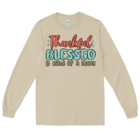Mushroom thankful blessed and kind of a mess Long Sleeve Tee - MaliasSmallBusiness