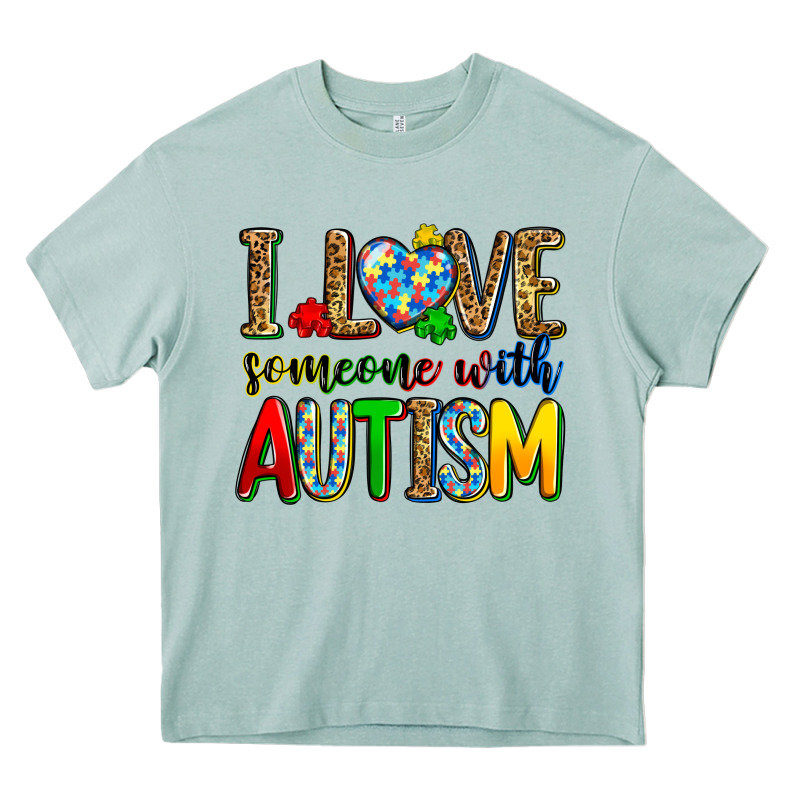 I Love Someone With Autism Heavy Core Tee by Zillion Design Studio | Teevron