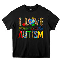 Black i love someone with autism Heavy Core Tee - Zillion Design Studio
