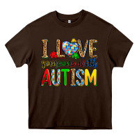 Chocolate Brown i love someone with autism Heavy Core Tee - Zillion Design Studio