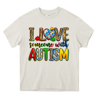 Cream i love someone with autism Heavy Core Tee - Zillion Design Studio
