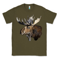 Army Green moose buck deer head Classic Tee - LillyAllenDesigns