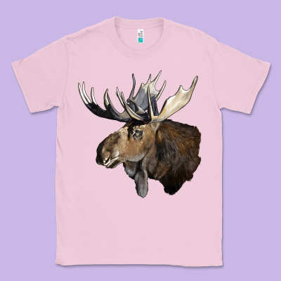Moose Buck Deer Head Classic Tee Designed By Lillyallendesigns