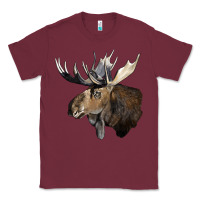 Burgundy moose buck deer head Classic Tee - LillyAllenDesigns