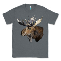 Charcoal Heather moose buck deer head Classic Tee - LillyAllenDesigns