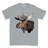 Heather Grey moose buck deer head Classic Tee - LillyAllenDesigns
