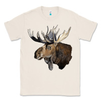 Natural moose buck deer head Classic Tee - LillyAllenDesigns