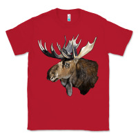Red moose buck deer head Classic Tee - LillyAllenDesigns