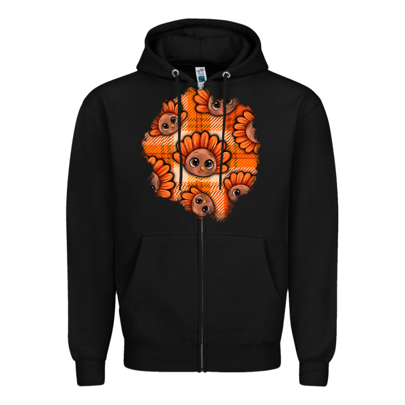 Thanksgiving Turkey With Tartan Patch Zipper Hoodie by BundleAndBundleShop | Teevron