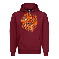 Burgundy Thanksgiving Turkey With Tartan Patch Zipper Hoodie - BundleAndBundleShop