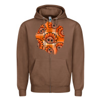 Chestnut Thanksgiving Turkey With Tartan Patch Zipper Hoodie - BundleAndBundleShop