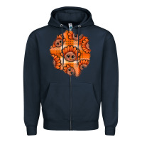 Navy Thanksgiving Turkey With Tartan Patch Zipper Hoodie - BundleAndBundleShop