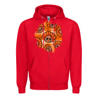 Red Thanksgiving Turkey With Tartan Patch Zipper Hoodie - BundleAndBundleShop