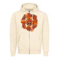 Sandshell Thanksgiving Turkey With Tartan Patch Zipper Hoodie - BundleAndBundleShop