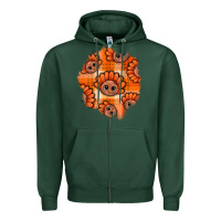 Sports Green Thanksgiving Turkey With Tartan Patch Zipper Hoodie - BundleAndBundleShop