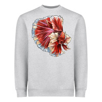 Heather Grey Betta Fish Heavyweight Sweatshirt - LillyAllenDesigns