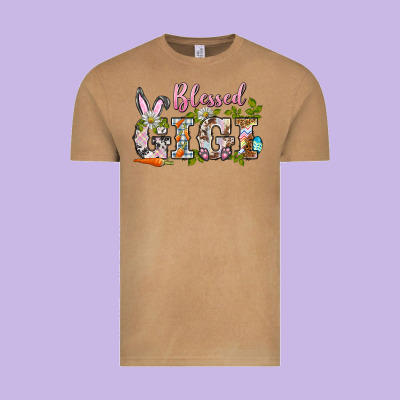Blessed Gigi Easter Vintage Tee Designed By Barkaloodesign