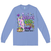 Colony Blue mardi gras jesus fills my cup Long Sleeve Tee - MaliasSmallBusiness