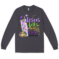 Smoke mardi gras jesus fills my cup Long Sleeve Tee - MaliasSmallBusiness