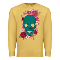 Antique Gold Skull with flowers Premium Sweatshirt - Bettercallsaul