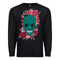 Black Skull with flowers Premium Sweatshirt - Bettercallsaul