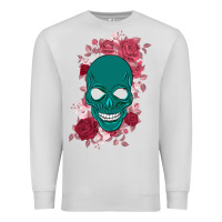 Dove Grey Skull with flowers Premium Sweatshirt - Bettercallsaul