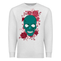 Oatmeal Heather Skull with flowers Premium Sweatshirt - Bettercallsaul