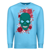 Ocean Blue Skull with flowers Premium Sweatshirt - Bettercallsaul