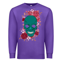 Purple Skull with flowers Premium Sweatshirt - Bettercallsaul