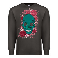 Smoke Skull with flowers Premium Sweatshirt - Bettercallsaul