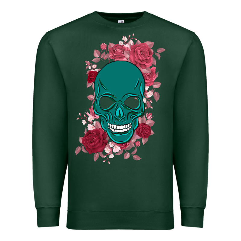 Skull With Flowers Premium Sweatshirt by Bettercallsaul | Teevron