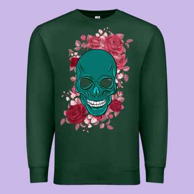 Skull With Flowers Premium Sweatshirt Designed By Bettercallsaul