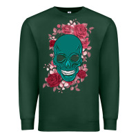 Sports Green Skull with flowers Premium Sweatshirt - Bettercallsaul