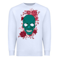 White Skull with flowers Premium Sweatshirt - Bettercallsaul