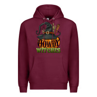 Burgundy Howdy witches Premium Hoodie - NancyCooperArtShop