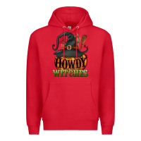Red Howdy witches Premium Hoodie - NancyCooperArtShop