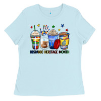 Baby Blue hispanic heritage month coffee cups Ladies Tee - Zillion Design Studio