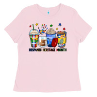 Bubblegum Pink hispanic heritage month coffee cups Ladies Tee - Zillion Design Studio