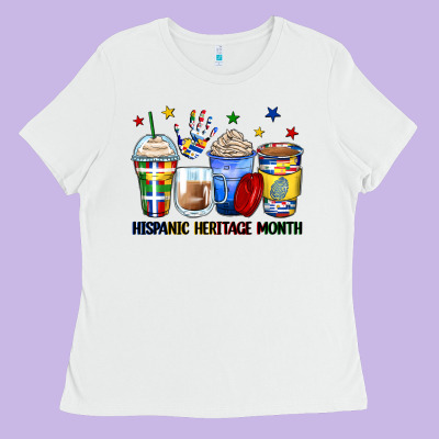 Hispanic Heritage Month Coffee Cups Ladies Tee Designed By Zillion Design Studio