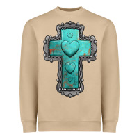 Mushroom turquoise gemstone cross Heavyweight Sweatshirt - Jasminsmagicworld