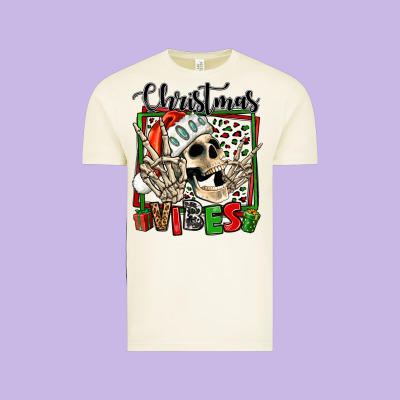 Christmas Vibes Skeleton Vintage Tee Designed By Jasminsmagicworld