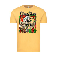 Vintage Mustard christmas vibes skeleton Vintage Tee - Jasminsmagicworld