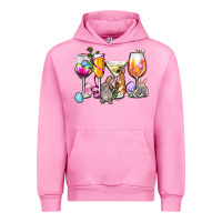 Fuchsia Pink Easter wine glasses Urban Hoodie - OliviaCreatesArt