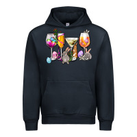 Navy Easter wine glasses Urban Hoodie - OliviaCreatesArt