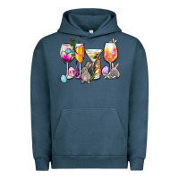 Pigment Midnight Navy Easter wine glasses Urban Hoodie - OliviaCreatesArt
