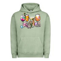 Pigment Oil Green Easter wine glasses Urban Hoodie - OliviaCreatesArt