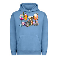 Pigment Pebble Blue Easter wine glasses Urban Hoodie - OliviaCreatesArt